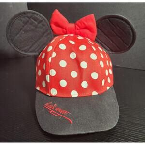 NEW Walt Disney World Minnie Mouse Ears Bow hat cap snapback Polka Dots